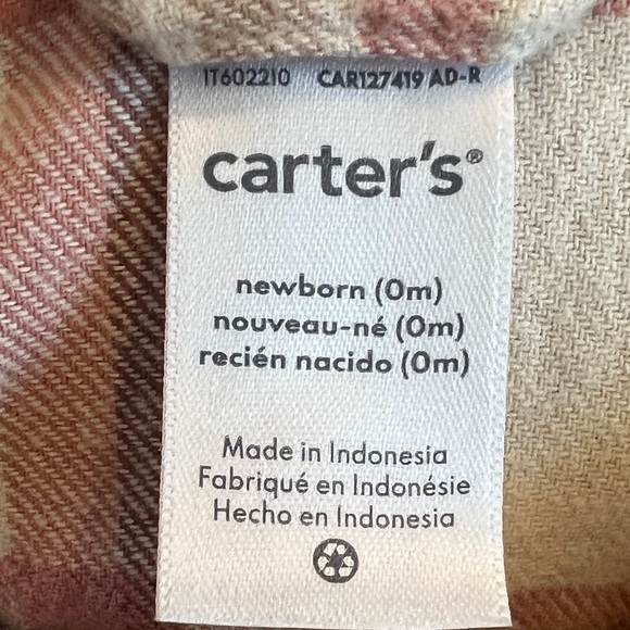 Carter's Pink Plaid and Polka Dot Newborn Sets - Picture 5 of 9